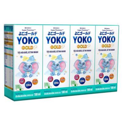 Sữa uống dinh dưỡng Vinamilk Yoko Gold 180ml (Lốc 4 hộp)