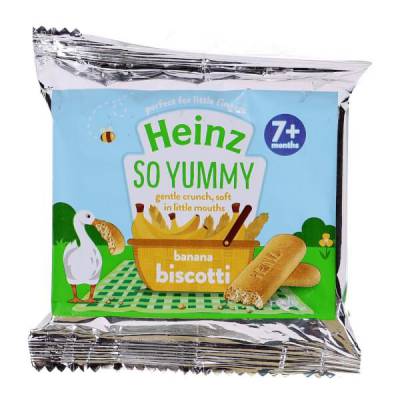 Bánh quy vị chuối ( ít đường) dành cho trẻ từ 7 tháng trở lên - Heinz Banana Biscotti(Reauced sugar)