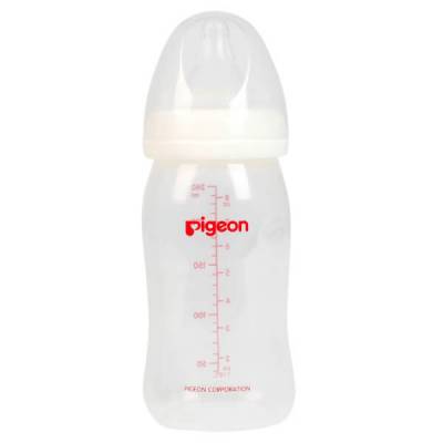 Bình sữa Pigeon nhựa PP Plus BPA Free cổ rộng 240ml