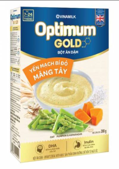 Bột dinh dưỡng Optimum Gold Yến mạch bí đỏ măng tây HG 200g