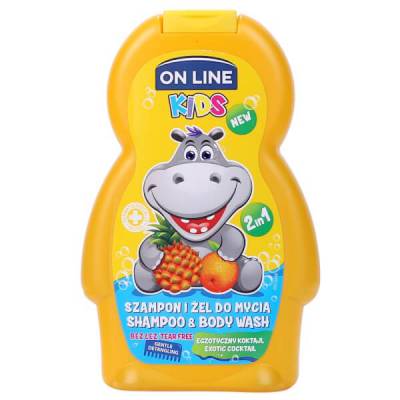 Sữa tắm gội 2in1 On Line Kids mùi thơm và cam 250ml