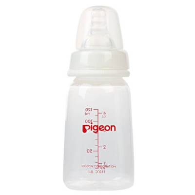 Bình sữa Pigeon nhựa PP BPA Free cổ hẹp vuông 120ml