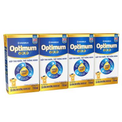 Sữa uống dinh dưỡng Optimum Gold 110ml (Lốc 4 hộp)