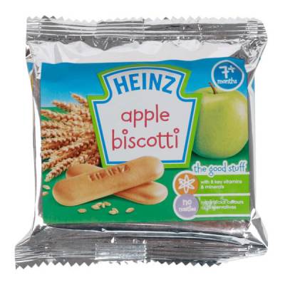 Bánh quy vị táo ( ít đường) dành cho trẻ từ 7 tháng trở lên - Heinz Apple Biscotti (Reauced sugar)