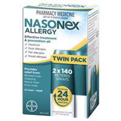 Nasonex Allergy Non-Drowsy 24 Hour Nasal Spray Twin Pack 2 x 140 Sprays