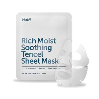 Klairs Rich Moist Soothing Tencel Sheet Mask – Mặt nạ dưỡng ẩm, làm mịn da – 25ml