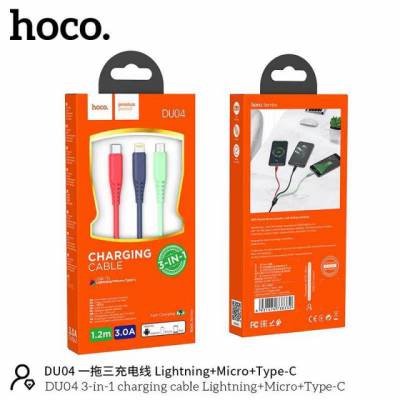 Cáp sạc 3 đầu Hoco DU04