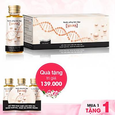 Dưỡng chất uống làm đẹp Collagen Adiva (14 lọ x 30ml/Hộp) - Tặng 3 lọ Collagen Adiva