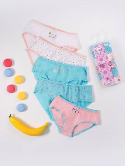 Túi 5 quần lót cotton Bikini VERA cho bé gái 5 - 10 tuổi - 0311