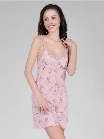 Đầm ngắn hai dây VERA chiffon phối ren dây Peony Whisper - 0352