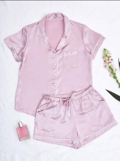 Bộ ngủ short pijama VERA satin tay ngắn - 0129