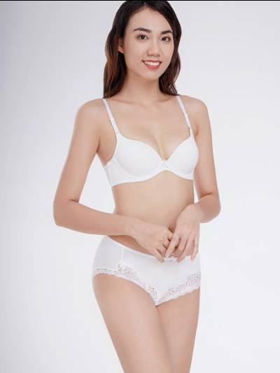 Quần lót Misaki cạp cao phối ren đơn giản - 7117