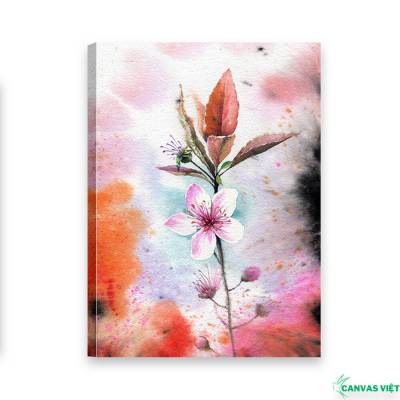  Tranh canvas hoa đào trừu tượng H011