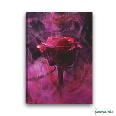  Tranh canvas hoa hồng khói H026