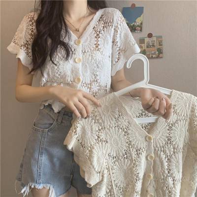 Áo cardigan ren  Ngắn tay