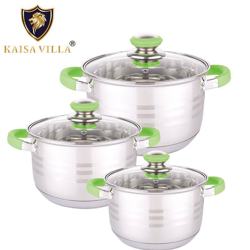 Bộ Nồi Inox 3 món Kaisa Villa KV-6653 (Quai Xanh Dương)