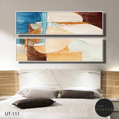 Tranh bộ 3 bức trừu tượng những mảng màu sắc nghệ thuật-UT-111