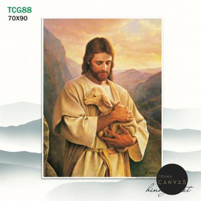 Tranh treo tường khổ dọc Công Giáo: Đức Chúa và con cừu-TCG88
