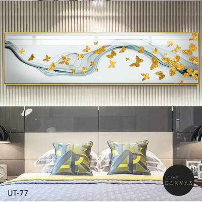 Tranh treo tường đàn bướm vàng và dải lụa xanh-UT-77