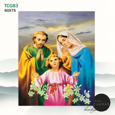 Tranh kính 3d công giáo khổ dọc: gia đình chúa Giêsu-TCG83