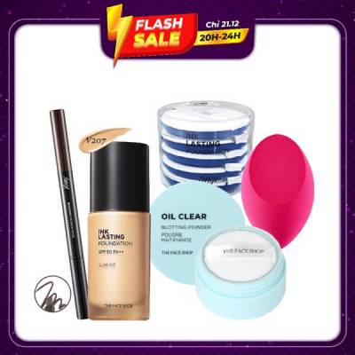 Combo Trang Điểm Nền Đa Năng INK LASTING FOUNDATION SLIM FIT SPF30 PA++ V207