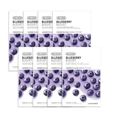 Combo 8 Mặt Nạ Giấy Dưỡng Da Săn Chắc Từ Việt Quất REAL NATURE BLUEBERRY 20g