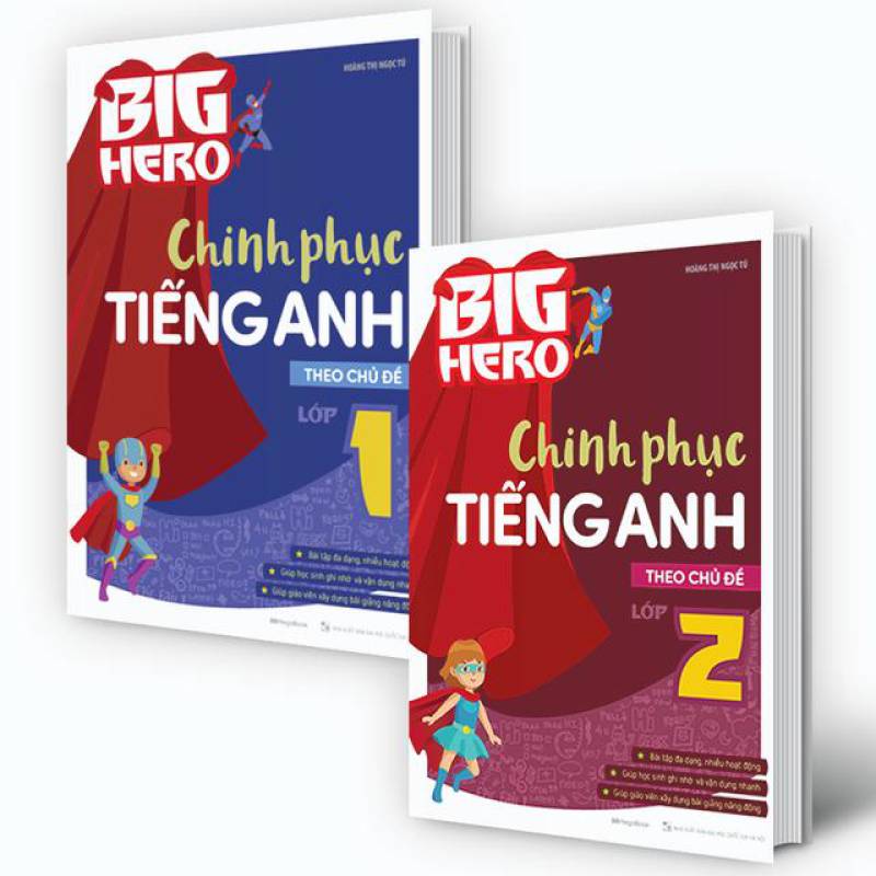 Combo 2 Cuốn Big Hero Chinh phục tiếng Anh theo chủ đề Lớp 1, 2