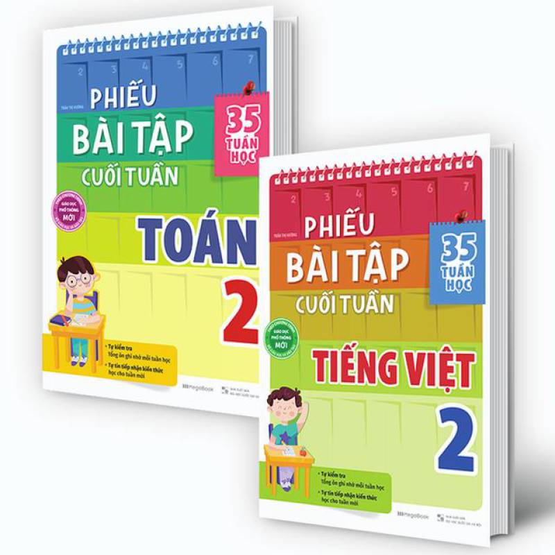 Combo Phiếu Bài Tập Cuối Tuần Toán Và Tiếng Việt Lớp 2
