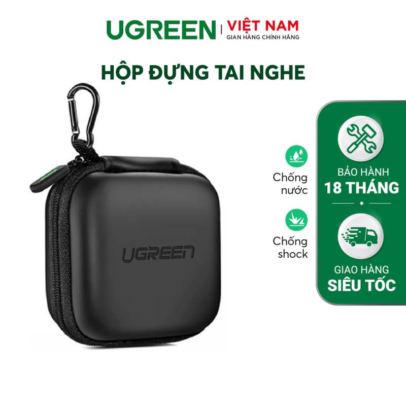  	Hộp đựng phụ kiện UGREEN 40816 – Chống sốc chống nước, dây kéo kèm móc khóa bền bỉ