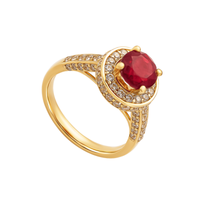 Nhẫn Vàng 18K đính đá Ruby PNJ RBXMY000993