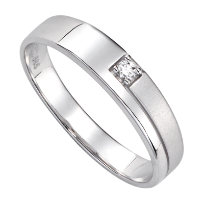 Nhẫn cưới Kim cương Vàng trắng 14K PNJ DD00W000471