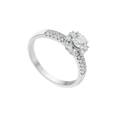 Nhẫn Kim cương Vàng trắng 14K PNJ DDDDW001757