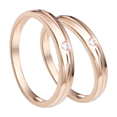 Cặp nhẫn cưới Kim cương Vàng 18K PNJ Chung Đôi 00699-00692
