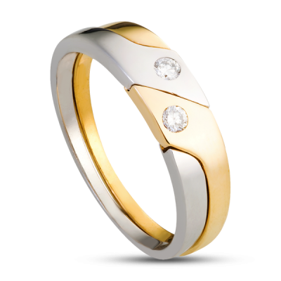 Nhẫn cưới Kim cương Vàng 18K PNJ Chung Đôi DD00C000008