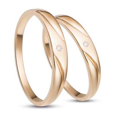 Cặp nhẫn cưới Kim cương Vàng 18K PNJ Chung Đôi 00669-00666