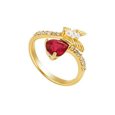 Nhẫn Vàng 18K đính đá Ruby PNJ Nụ Tầm Xuân RBXMY000947