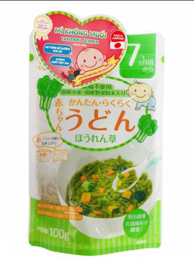 Mì ăn dặm Udon - Vị cải bó xôi dành cho bé từ 7 tháng tuổi