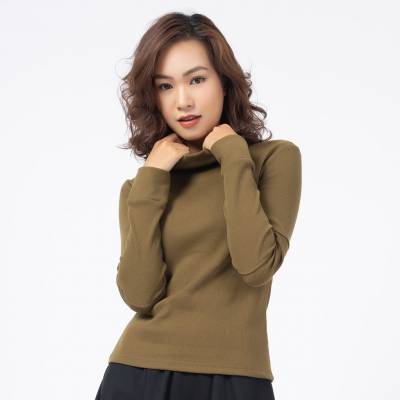  	Áo Sweatshirt Nữ cổ lọ thun gân SS030W0