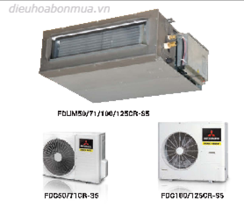 Điều hòa âm trần nối ống gió Mitsubishi Heavy 1 chiều 42.000Btu FDUM125CR-S5/FDC125CR-S5