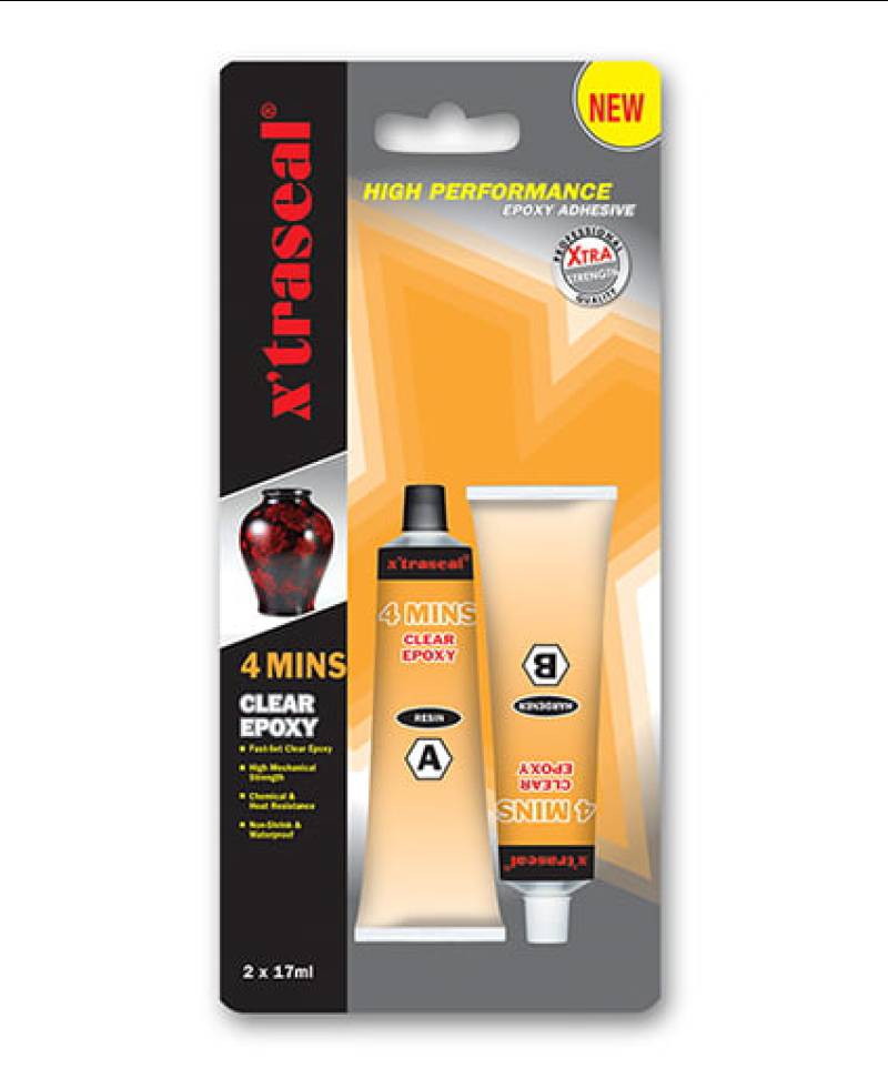 Keo Epoxy X’traseal 4 Minutes Clear 17ml x 2