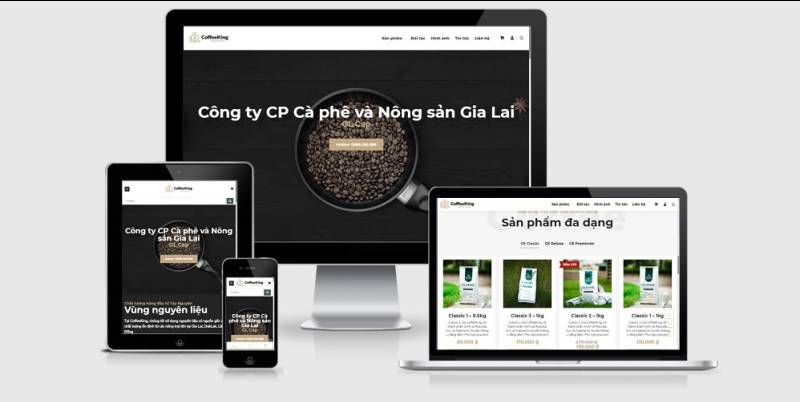 Theme wordpress bán cà phê, nông sản mẫu số 2