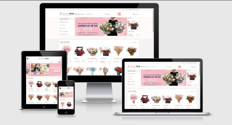 Theme Wordpress shop bán hoa tươi mẫu số 5 - Giao diện web