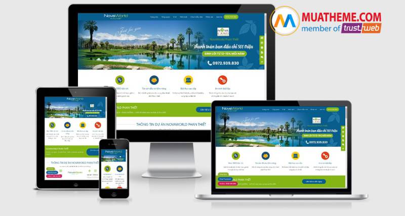 Theme Wordpress landing page bất động sản - Arise Resort