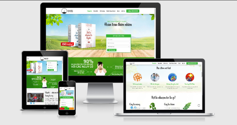 Landing page giới thiệu bột nhuộm tóc Ogatic