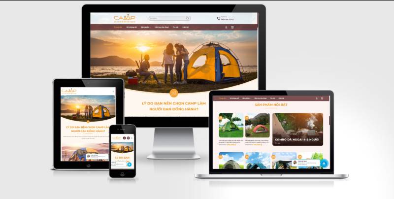 Theme Wordpress bán dụng cụ cắm trại - Camp