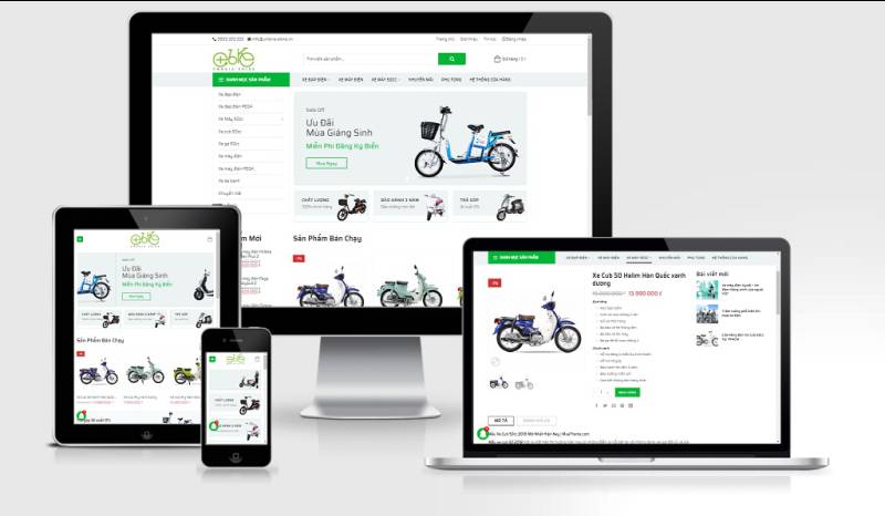 Theme Wordpress bán xe đạp điện, xe máy điện Umbria eBike
