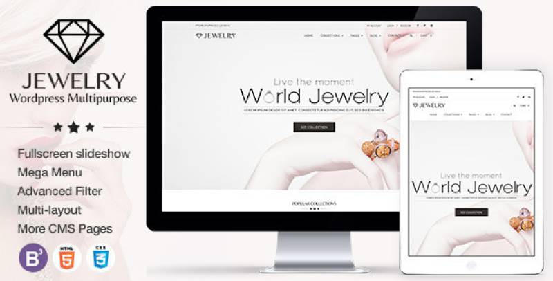 Jewelry - Wordpress theme bán trang sức, nữ trang tuyệt đẹp