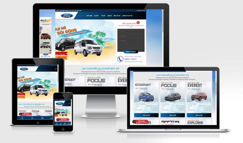 Theme Wordpress bán ô tô Ford mẫu số 2