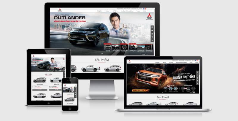 Theme Wordpress bán ô tô Mitsubishi mẫu số 2