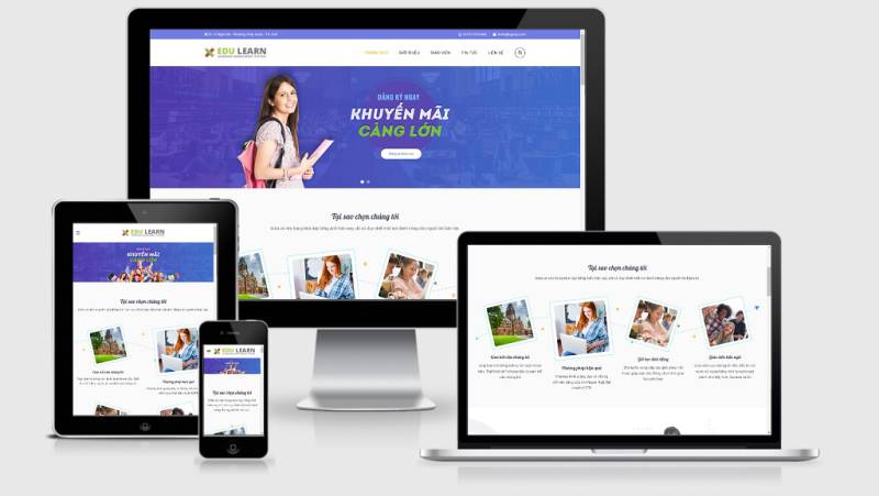 Theme Wordpress giới thiệu trung tâm Tiếng Anh mẫu số 2